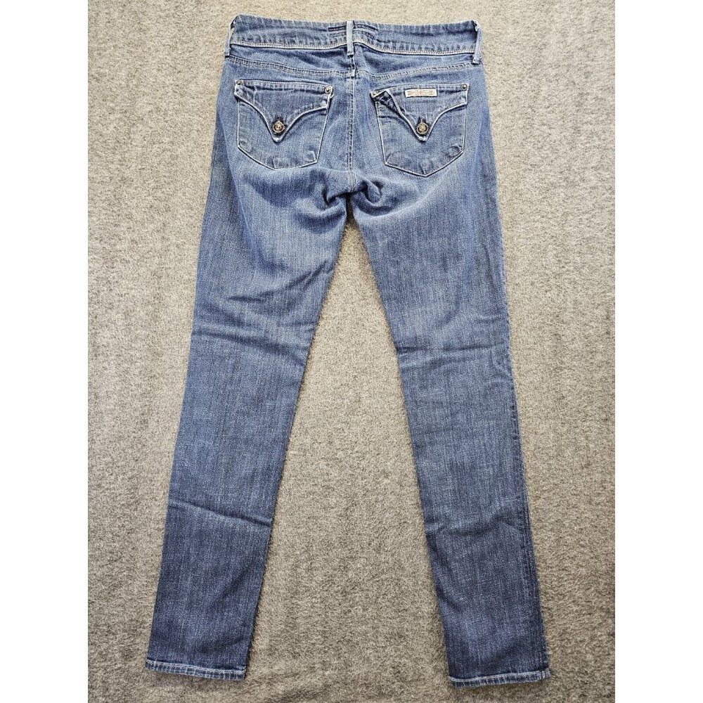 Hudson Jeans Womens Size W 27 Medium Wash Flap Pocket Straight Leg Distressed